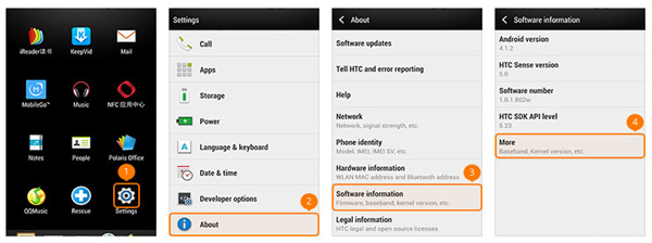 Ativar o modo de depuração USB no HTC