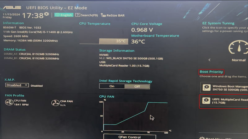 Entrar nas configurações da BIOS