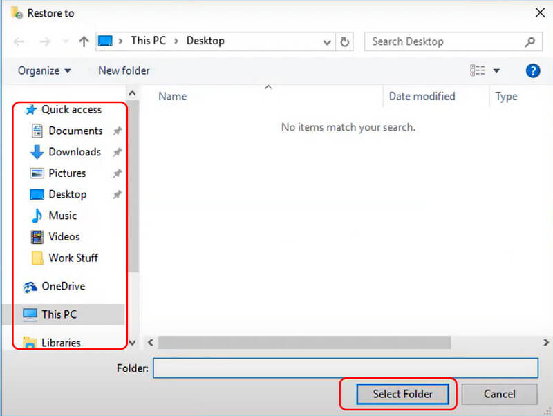 Clique em Selecionar pasta