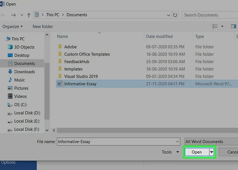 Encontrar arquivo danificado no Word