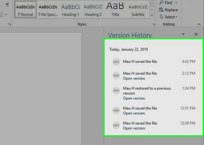 Encontre a versão recuperada no Word
