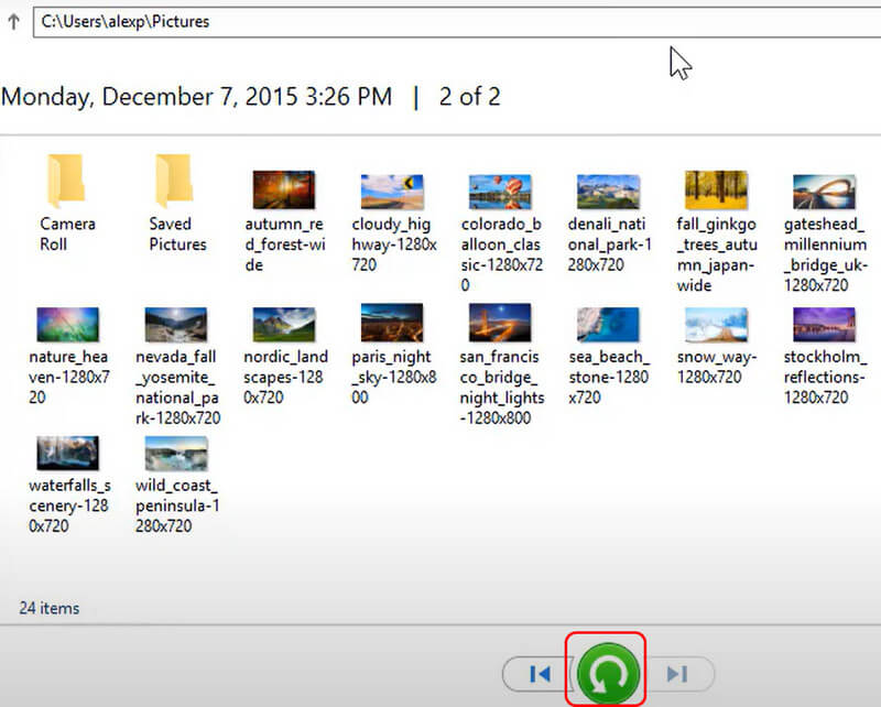 Aperte o botão verde
