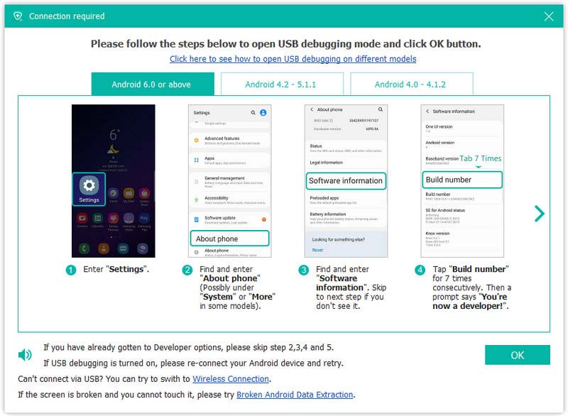 Abra o modo de depuração USB 6