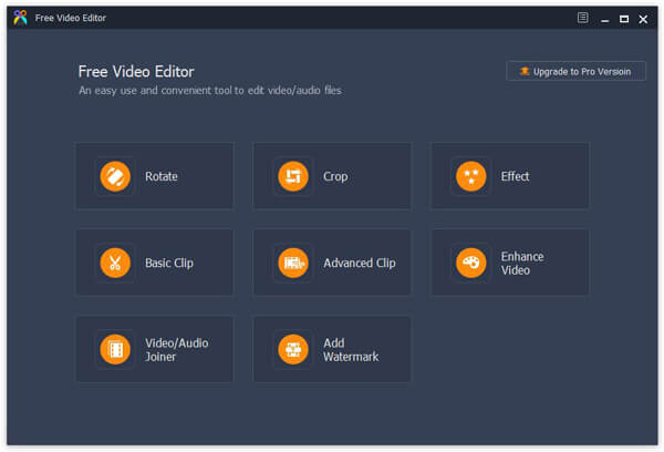 Interface do editor de vídeo gratuito