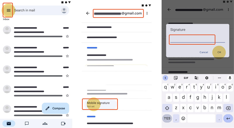 Adicionar assinatura no Gmail Android