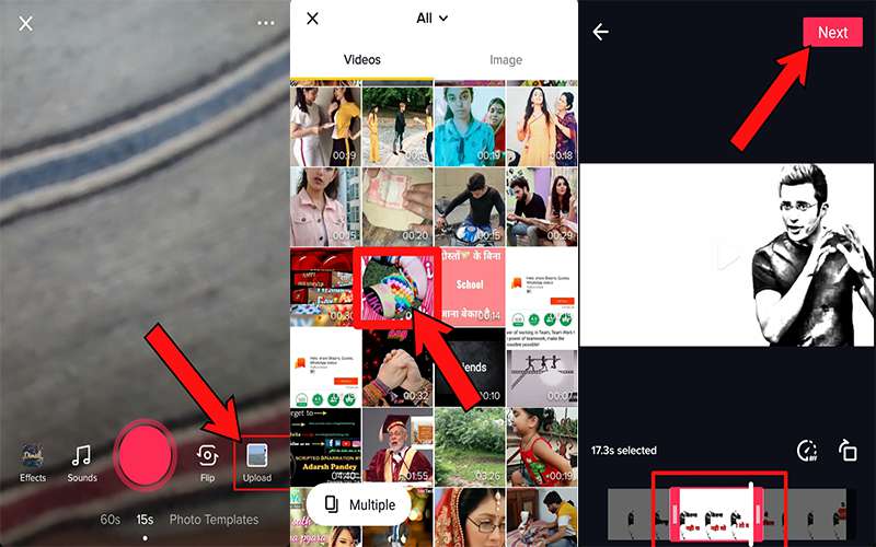 Ajustar a duração do vídeo Tiktok carregado