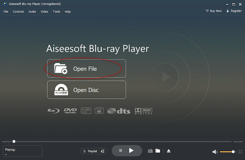 Interface do reprodutor de Blu-ray Aiseesoft