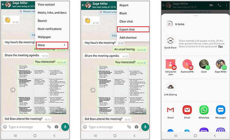 Export Specific Whatsapp Chat