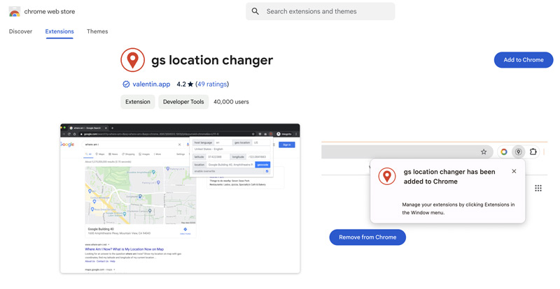 Extensão do Chrome para G Location Changer