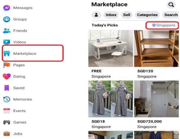 Como alterar a localização no Facebook Marketplace