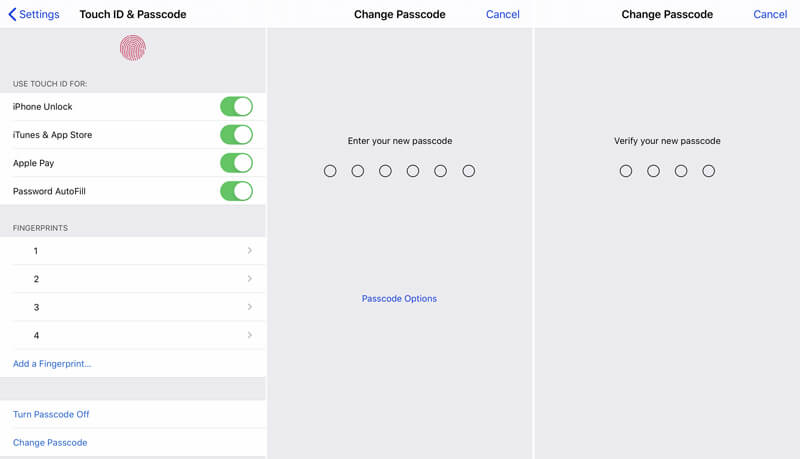 Alterar a senha da tela de bloqueio no iPhone