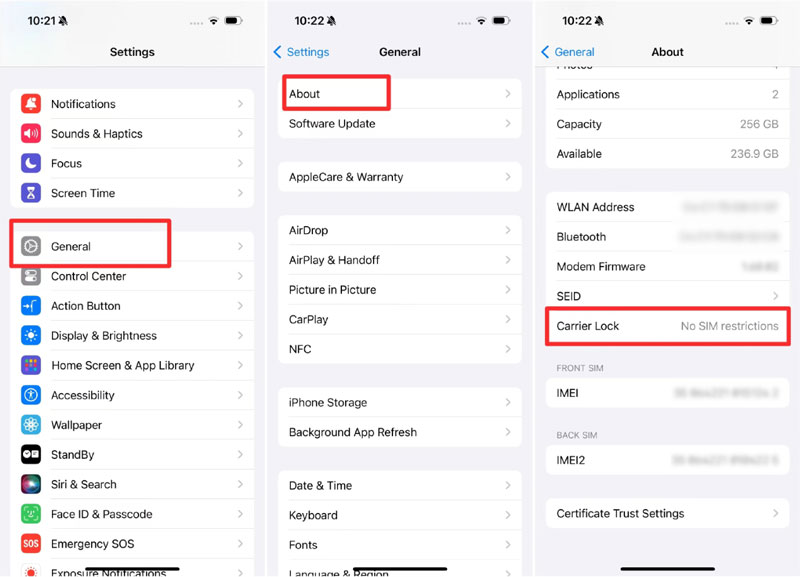 Verifique UInlock No Sim iPhone