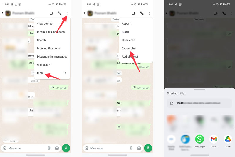 WhatsApp Export Chat Option Android