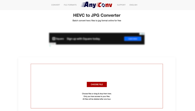 Conversor AnyConv HEVC para JPG