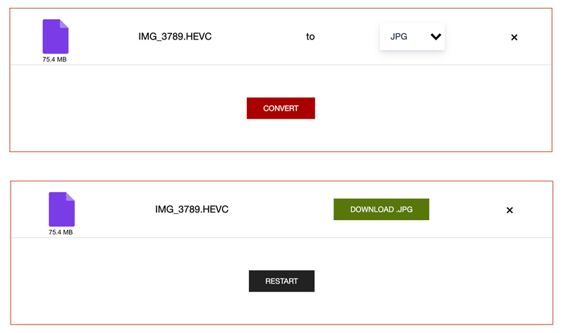 Converter HEVC para JPG Online AnyConv