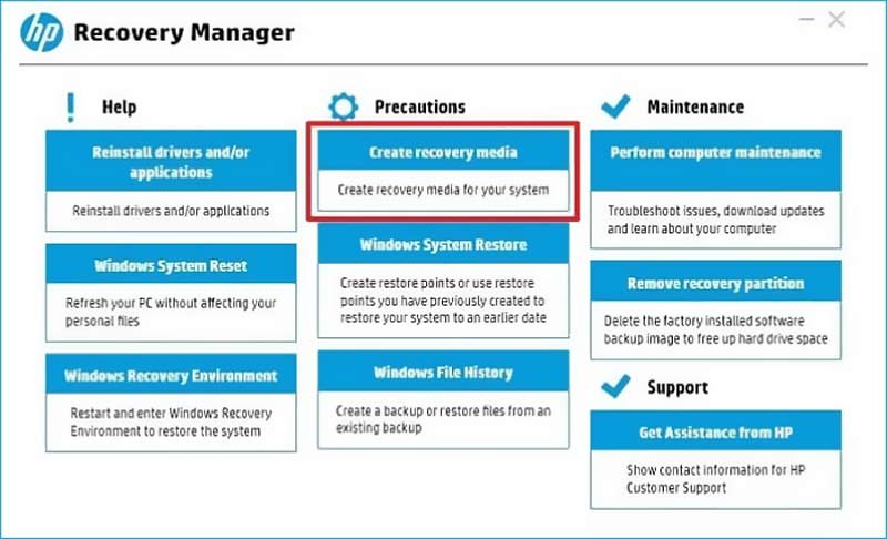 Open Hp Recovery Manager