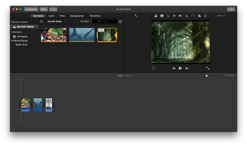 iMovie mesclar M4V