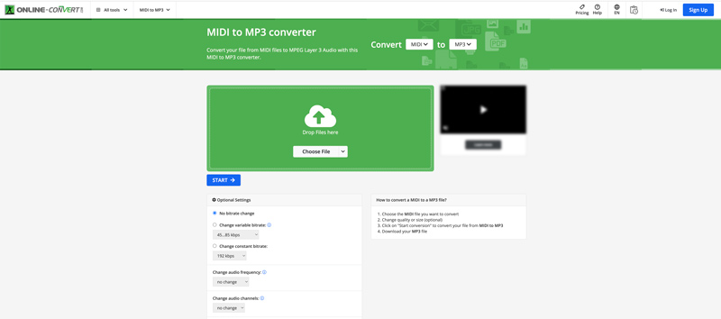 Conversor on-line de conversão de MIDI para MP3