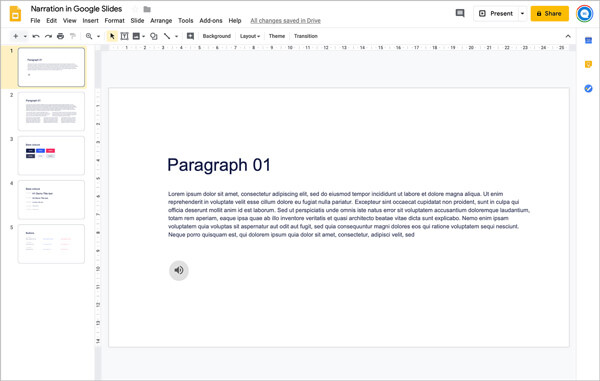 Adicionar áudio ao Google Slides