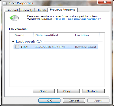 Restaurar versão anterior Win7