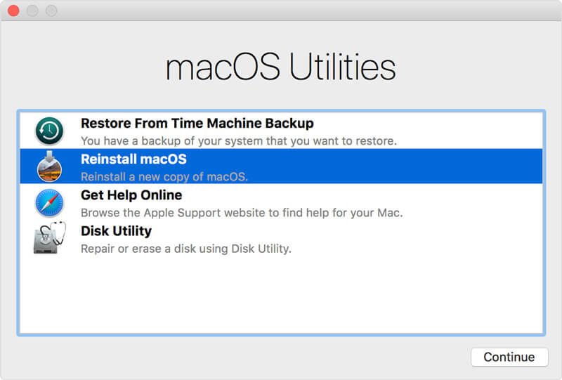 Reinstale o macOS