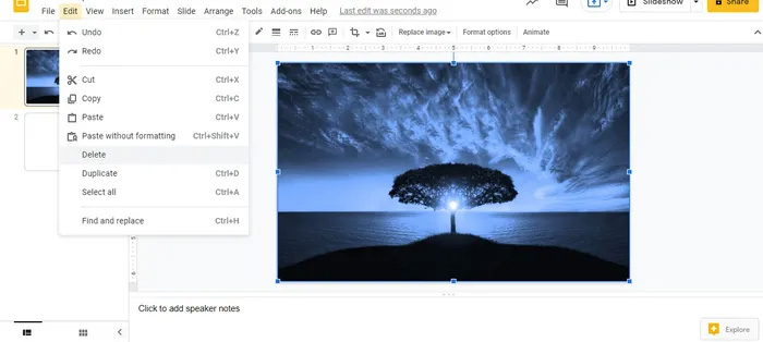 Escolha uma imagem Google Slides