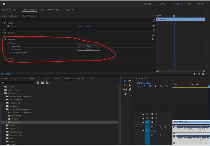 Remove Echo from Audio in Premiere