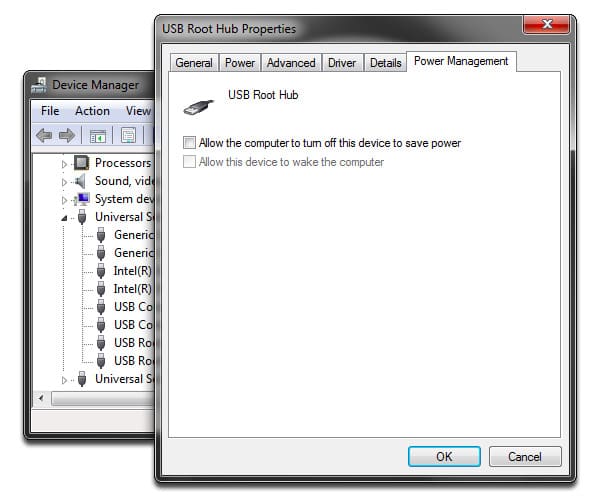 Desligue o hub usb