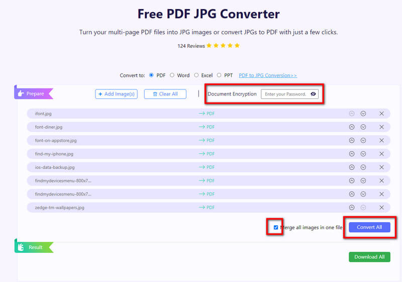 Mesclar Converter Imagem em PDF