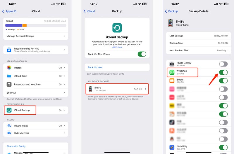 Pare o backup do Whatsapp no ​​iPhone