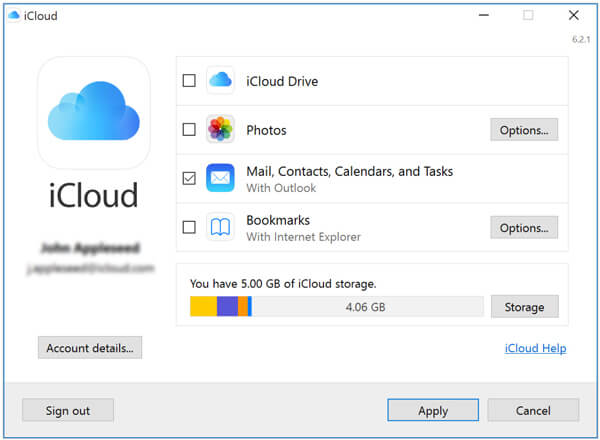 Faça login na conta do iCloud