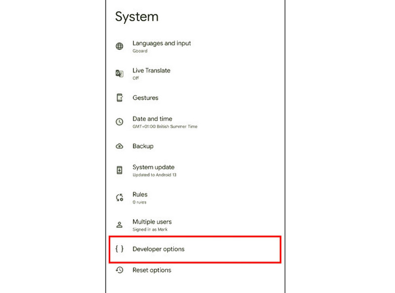 Turn off Screen Timeout Android Choose Developer Options