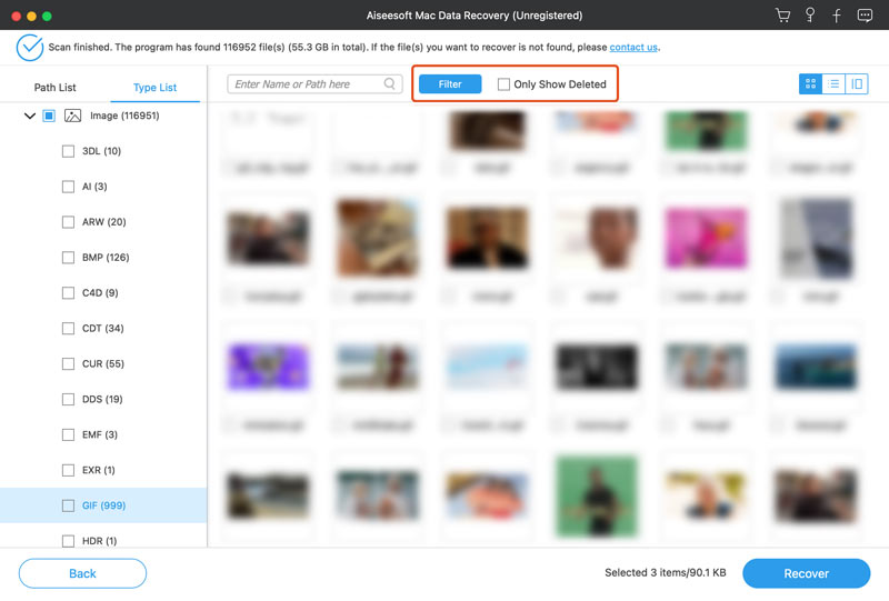 Encontre fotos excluídas no Mac