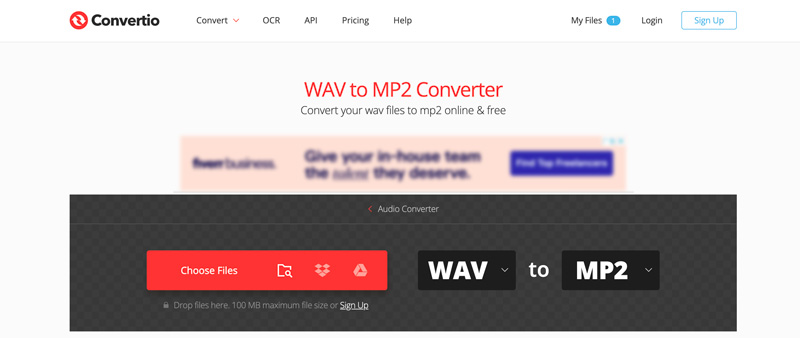 Conversor WAV para MP2