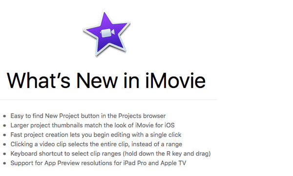 Nova atualização do iMovie