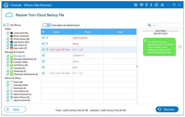 Visualize e recupere dados do backup do iCloud