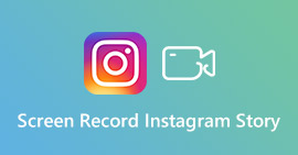 História do Instagram de gravação de tela