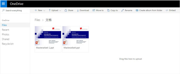 Abra o PowerPoint Online no OneDrive