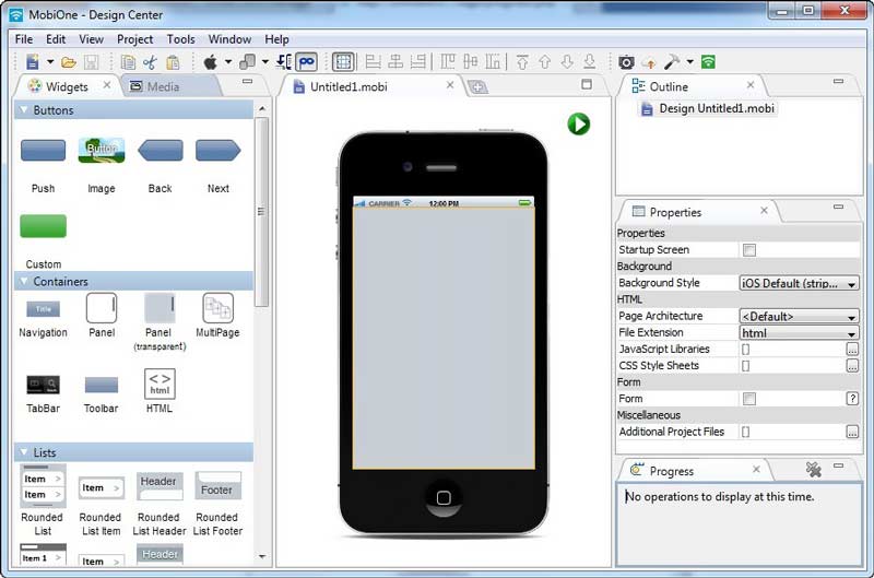 Emulador iOS MobiOne Studio