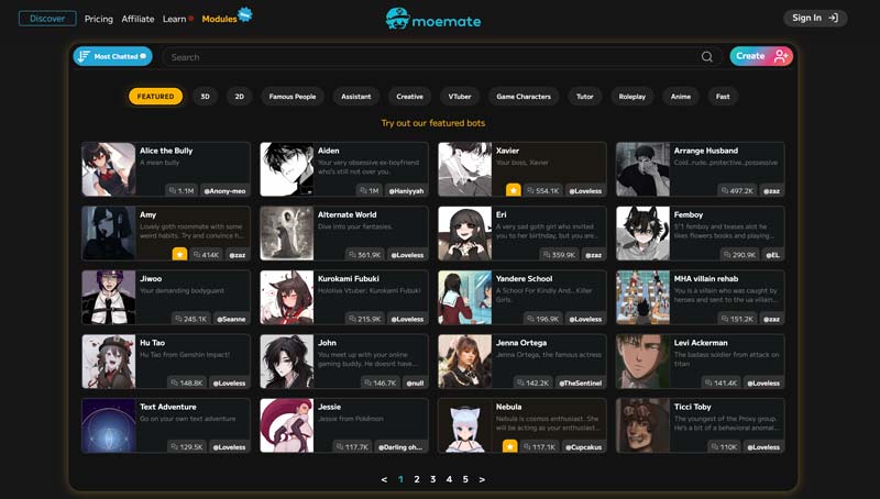Character AI Alternative Moemate