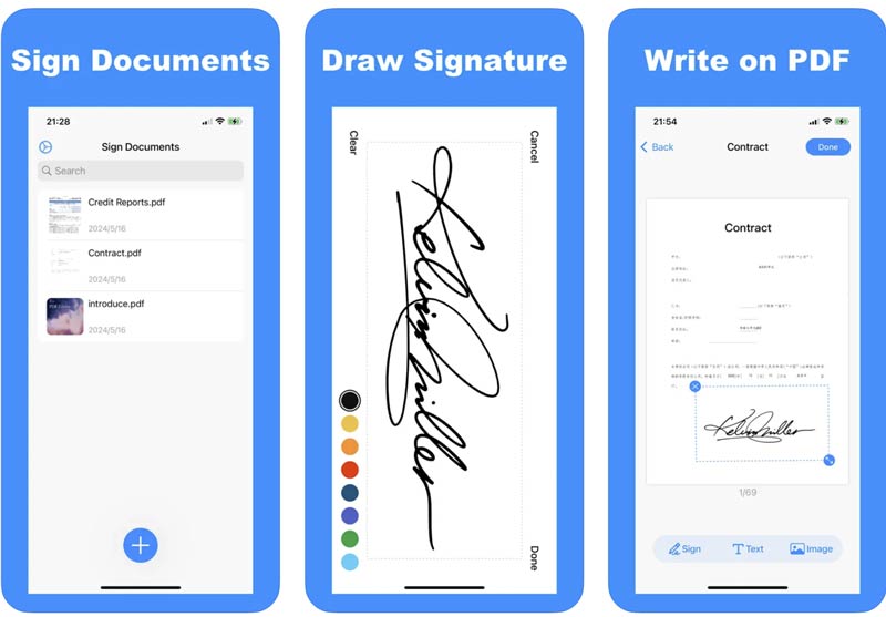 Aplicativo criador de assinatura digital para iPhone Signdoc