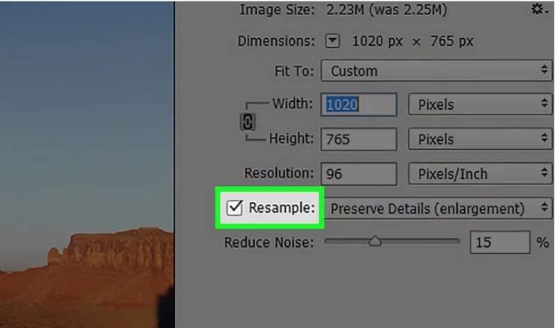 Toggle Resample Option