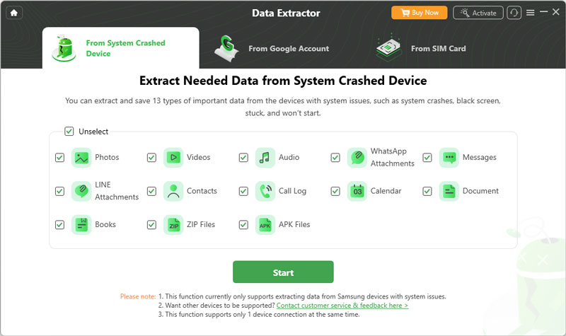 Recurso Extrator de Dados Droidkit