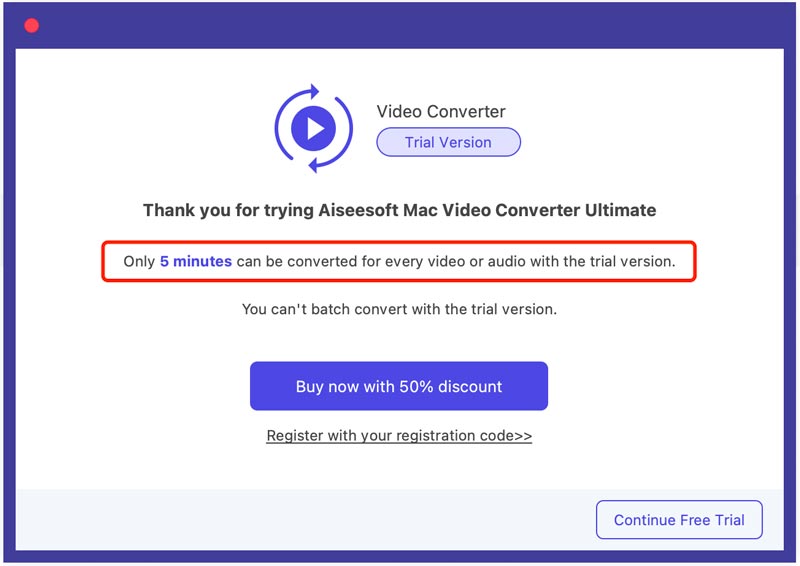 Free Trial Limit Mac Aiseesoft