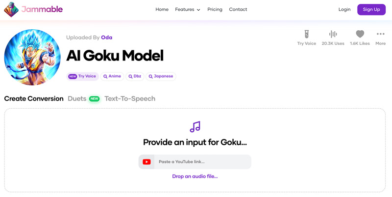 Jammable Goku AI Voice Model
