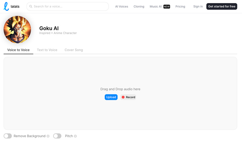 Lalals Goku AI Voice Changer