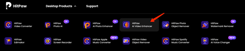 Go to Hitpaw AI Video Enhancer Page