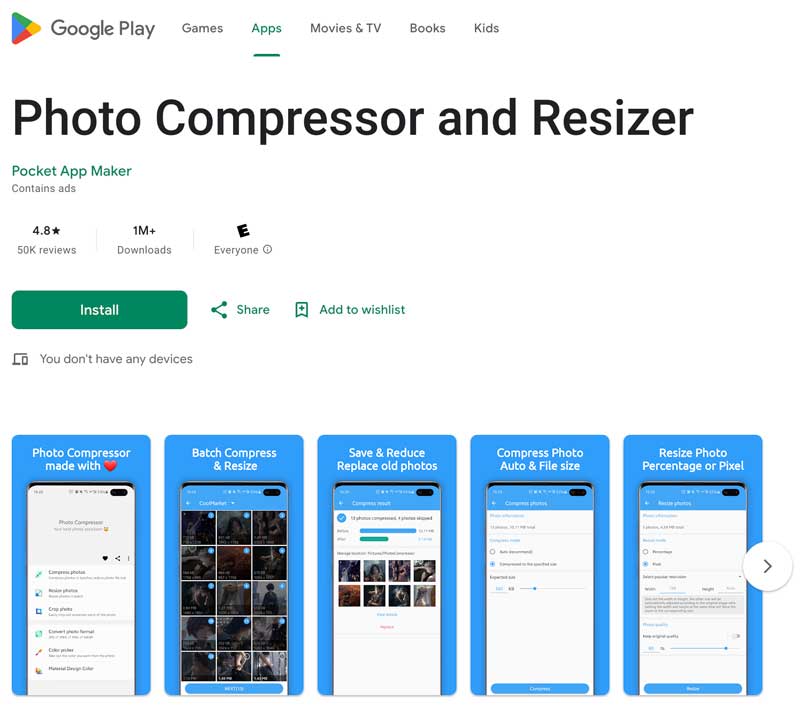 Aplicativo de compressor e redimensionador de fotos para Android