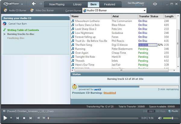 Grave músicas em CD com o RealPlayer