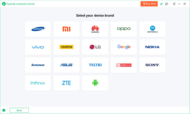 Passfab Android Escolha a marca